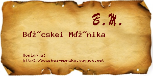 Böcskei Mónika névjegykártya